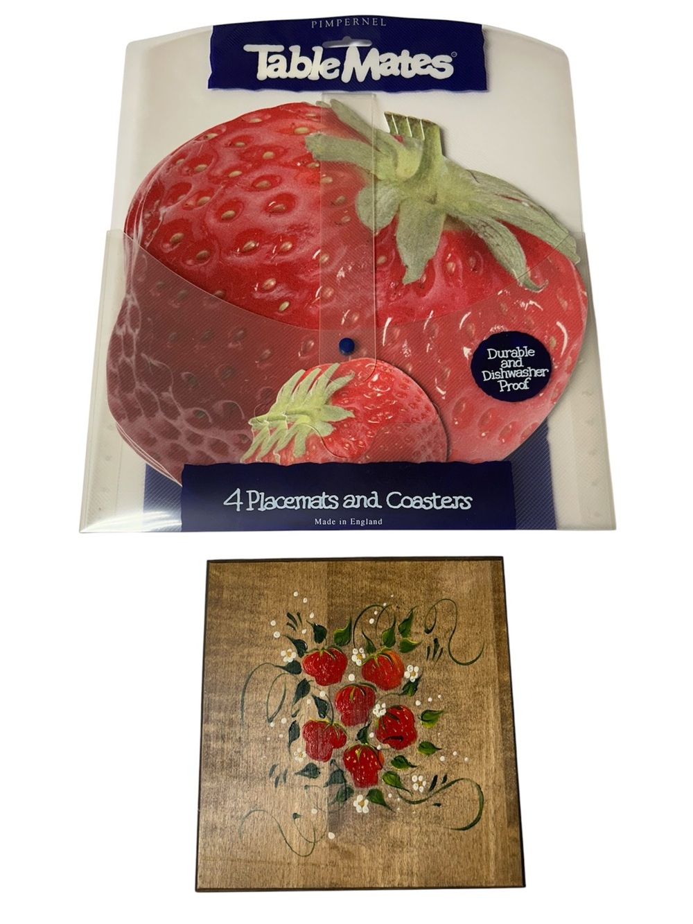 Pimpernel Red Strawberry Table Mates Placemats & Coasters & handpainted picture